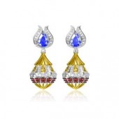 Designer Earrings with Certified Diamonds in 18k Yellow Gold - ER1505P